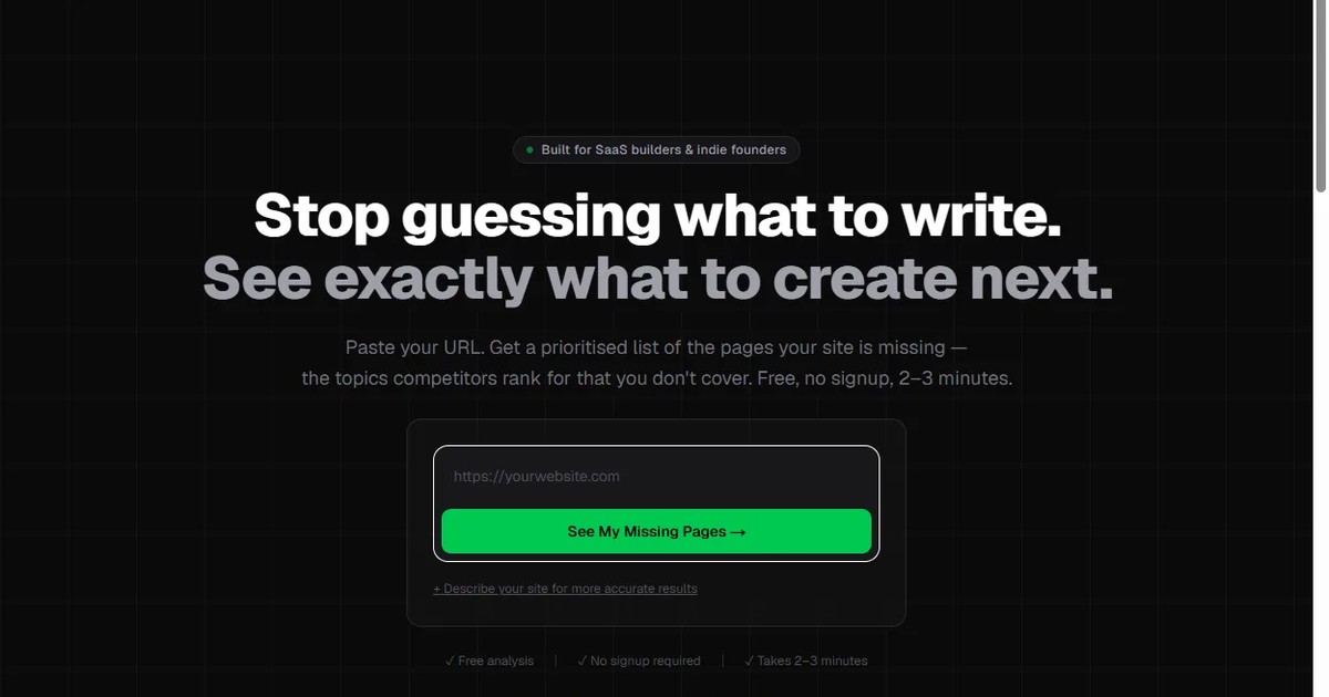 GetContentGap · SEO content gap analysis tool