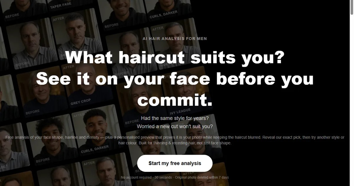 HaircutMatch · AI haircut recommendation and face analysis tool