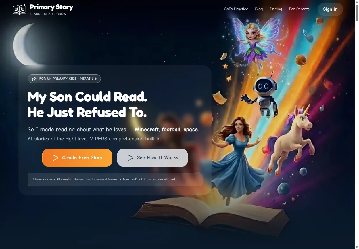 Primary Story · AI reading platform for UK children